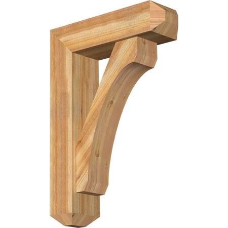 Ekena Millwork Legacy Craftsman Rough Sawn Bracket w/ Offset Brace, Western Red Cedar, 8"W x 28"D x 40"H BKT0806X28X40LEC04RWR